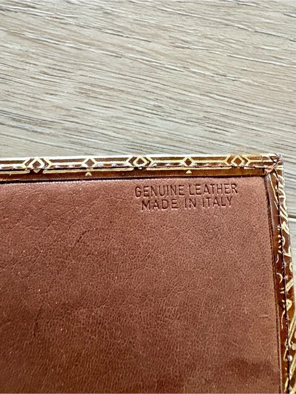 florentine gold-embossed leather clutch, vintage